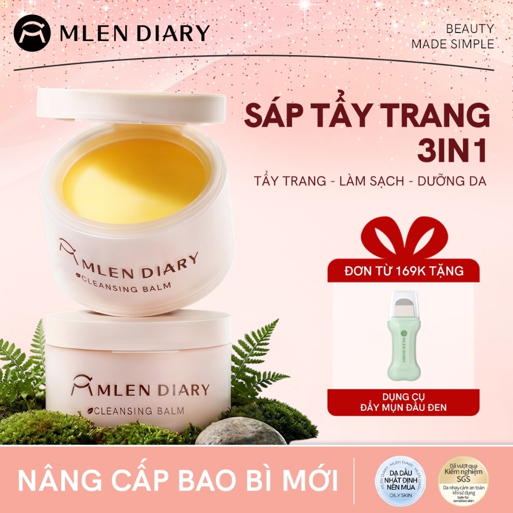 MLEN DIARY Sáp Tẩy Trang Tinh Dầu, Nhũ Hóa Sạch Sâu, Loại Bỏ Cặn Trang Điểm, Phù Hợp Cho Da Dầu Và Nhạy Cảm