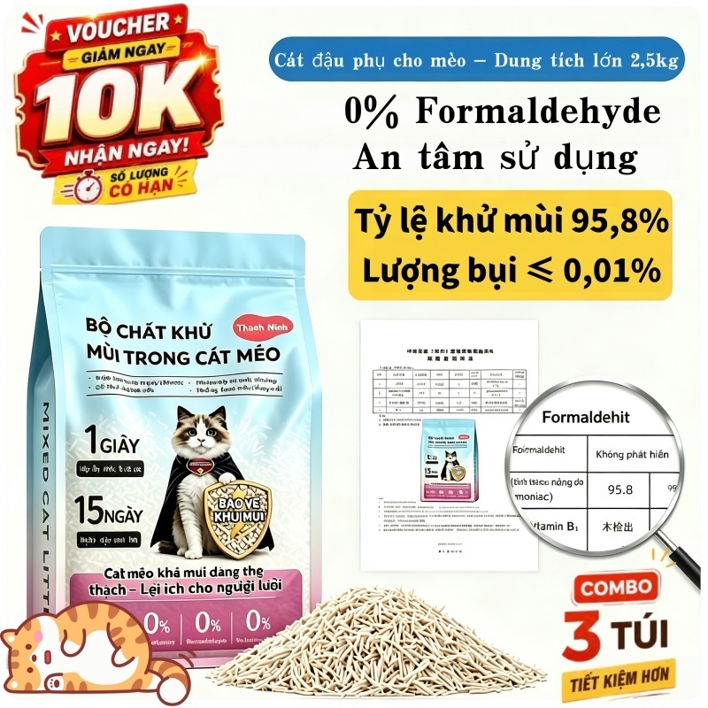 【COD+SHIP NỘI ĐỊA】Túi 7L Cát Đậu Nành VỆ SINH CHO MÈO Than Hoạt Tính - Khử Mùi 99%, Không Bụi - CÁT VỆ SINH CHO MÈO Hữu Cơ An Toàn