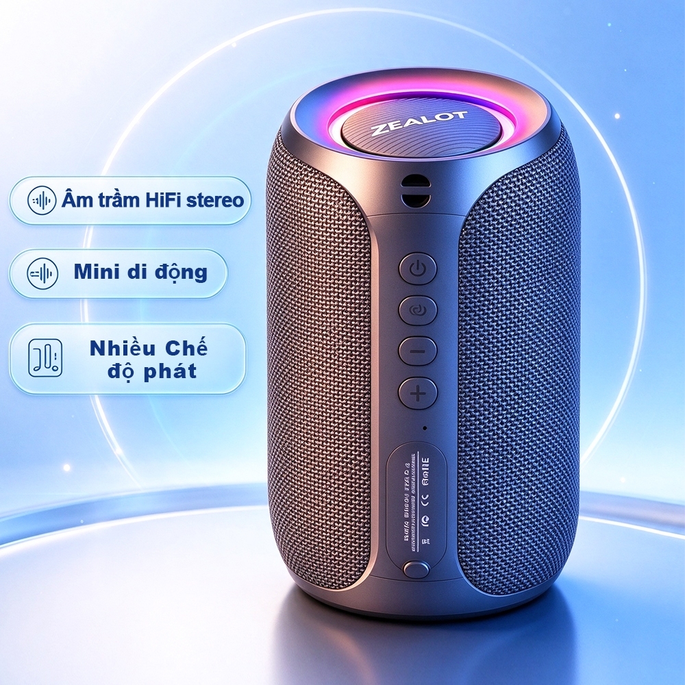 Loa Bluetooth Không Dây ZEALOT S32 Âm thanh Stereo Bass Hifi hỗ trợ thẻ nhớ Micro SD AUX đĩa USB