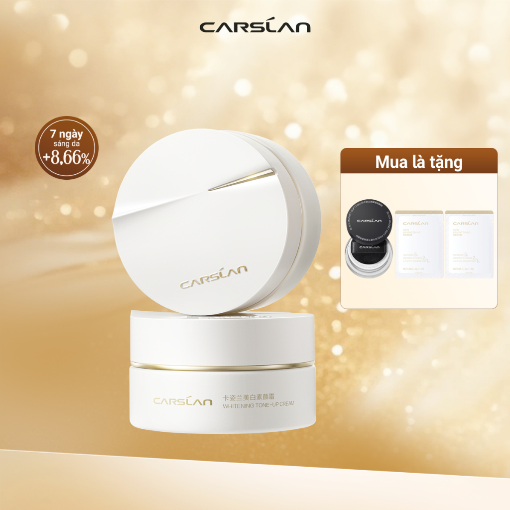 Kem nâng tone Carslan 28 ngày sáng da mờ thâm makeup nhẹ nhàng trong trẻo chỉ trong 10s 50g