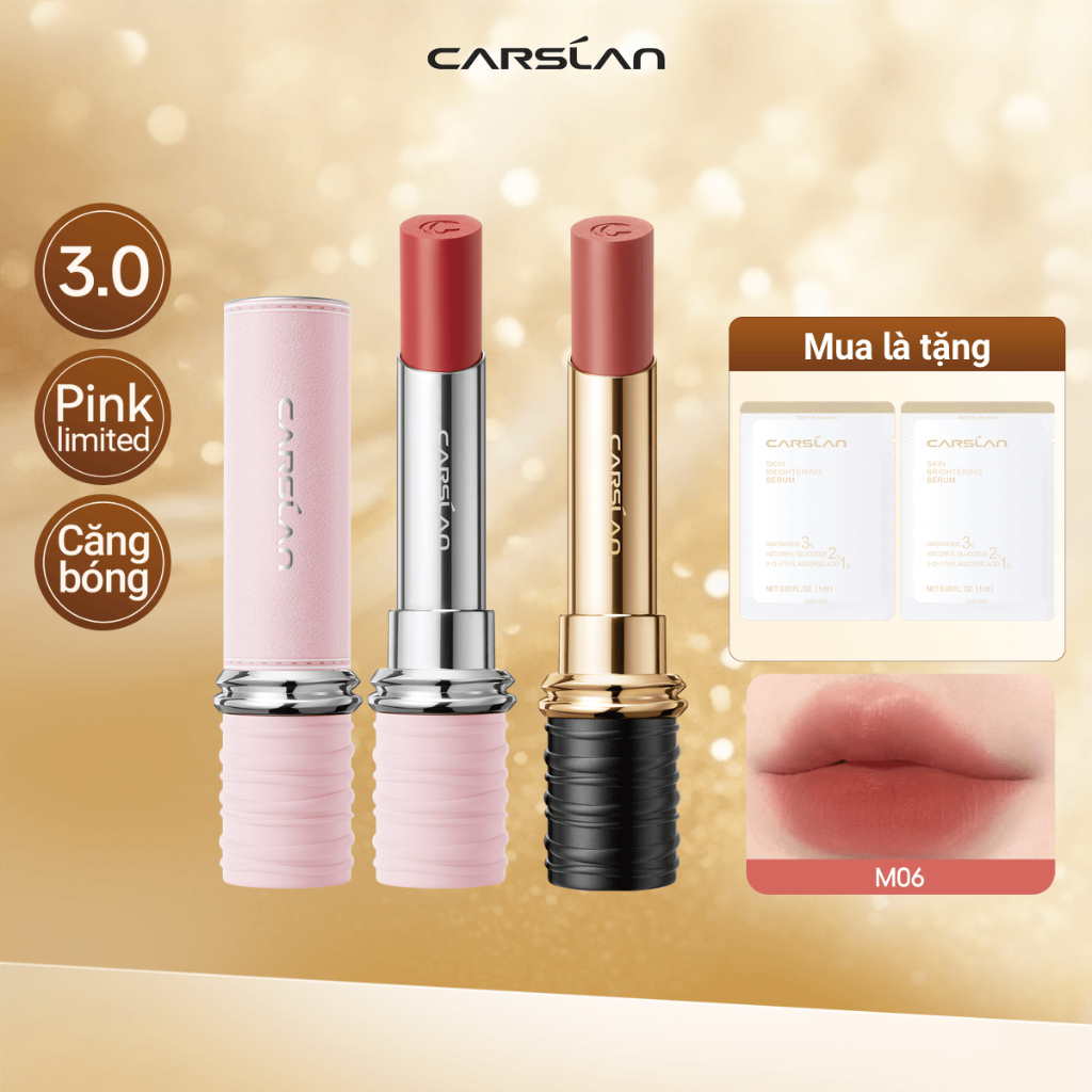 Son lì CARSLAN Matte Kiss  mịn nhẹ trang điểm môi lâu trôi 3.2g