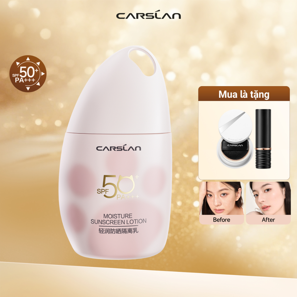 Kem lót chống nắng Carslan kháng nước tốt bảo vệ da suốt 12.5H SPF50+ PA+++  35g