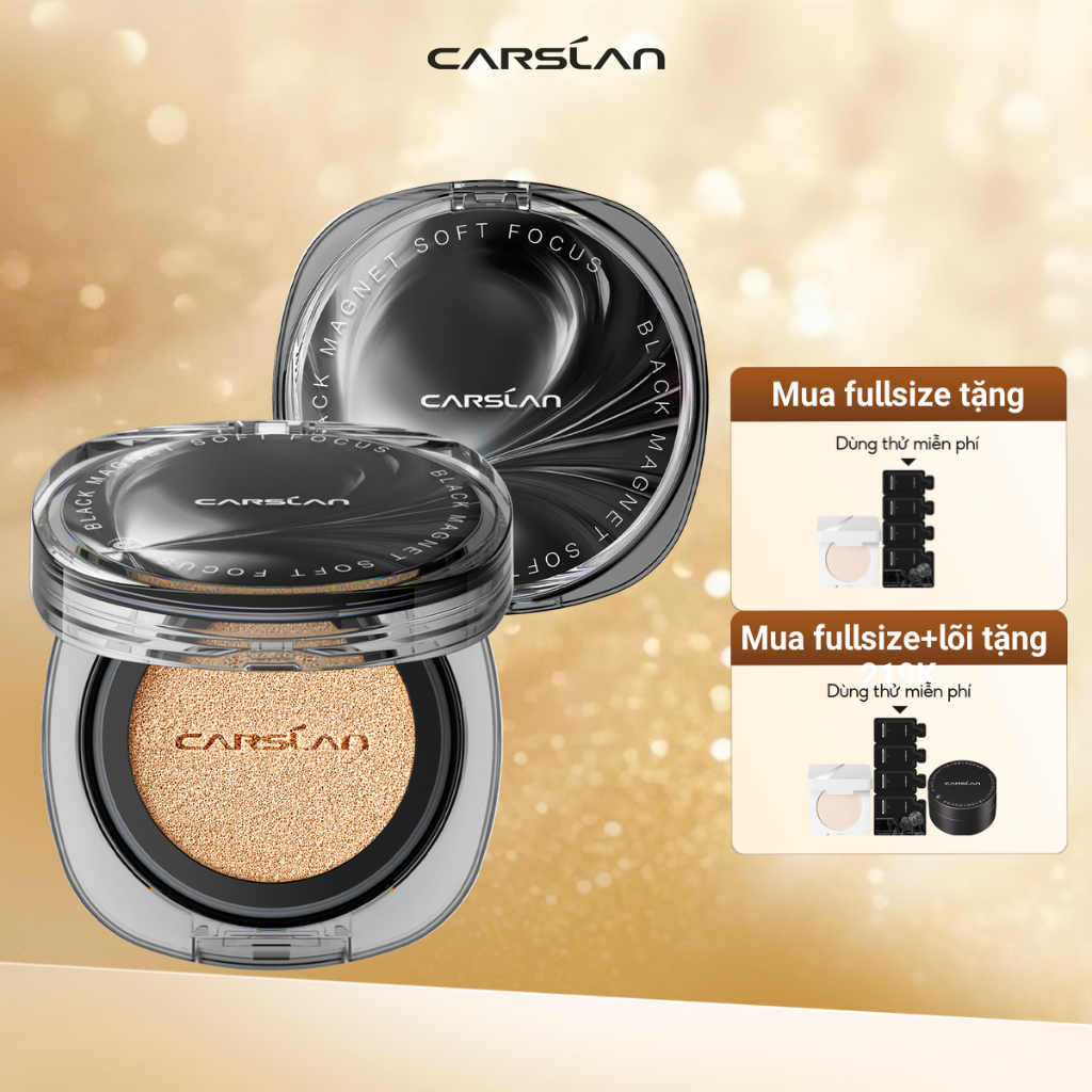 Cushion Black Magnet Carslan bản nâng cấp 2.0 bảo hiểm kiểm soát dầu mặc dài mịn màng suốt 24H 13g