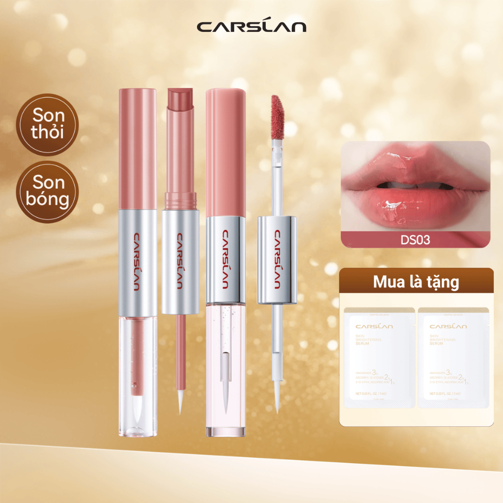 Son môi phủ hai đầu Carslan 24H khóa màu 16H ẩm mượt 1 màu 2 kiểu 4 in 1 6.3g