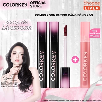 [KOL-EX] COMBO 2 Son Môi Gương Bóng COLORKEY Tạo Hiệu Ứng Căng Bóng Như Gương, Đôi Môi Đầy Đặn Quyến Rũ