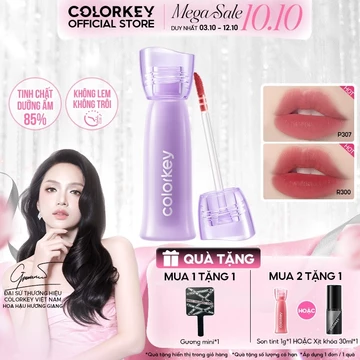 [PHIÊN BẢN GIỚI HẠN] Son Tint Lì COLORKEY Watery Tint Tím May Mắn, Lì Mịn Nhẹ Môi, Dưỡng Ẩm, Bền Màu Lâu Trôi 2.5g