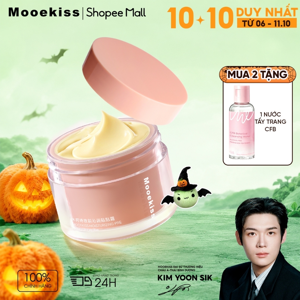 Kem Lót Mooekiss, Dưỡng Ẩm, Chống Mốc, Bám Nền Tốt, Lâu Trôi, Dành Cho Da Khô 30g