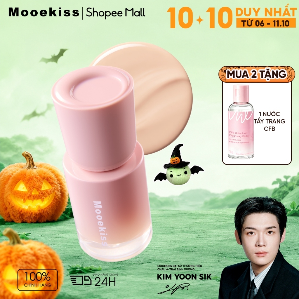 Kem Nền Mooekiss, Mịn Lì, Lâu Trôi, Dưỡng Ẩm, Che Khuyết Điểm, Không Xuống Tông