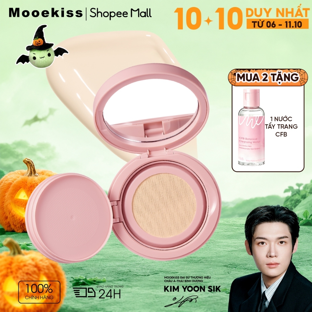 Kem Nền Mooekiss 14g, Dưỡng Ẩm, Che Khuyết Điểm, Mịn Lì Lâu Trôi, Không Xuống Tông