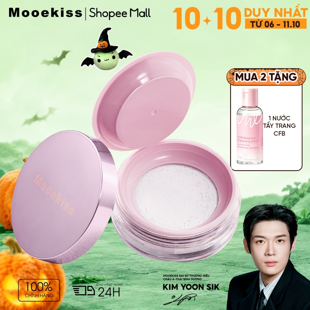 Phấn Phủ Lì Mịn Mooekiss 10g – Kiềm Dầu Tối Ưu, Chống Mồ Hôi, Lớp Nền Suốt Ngày
