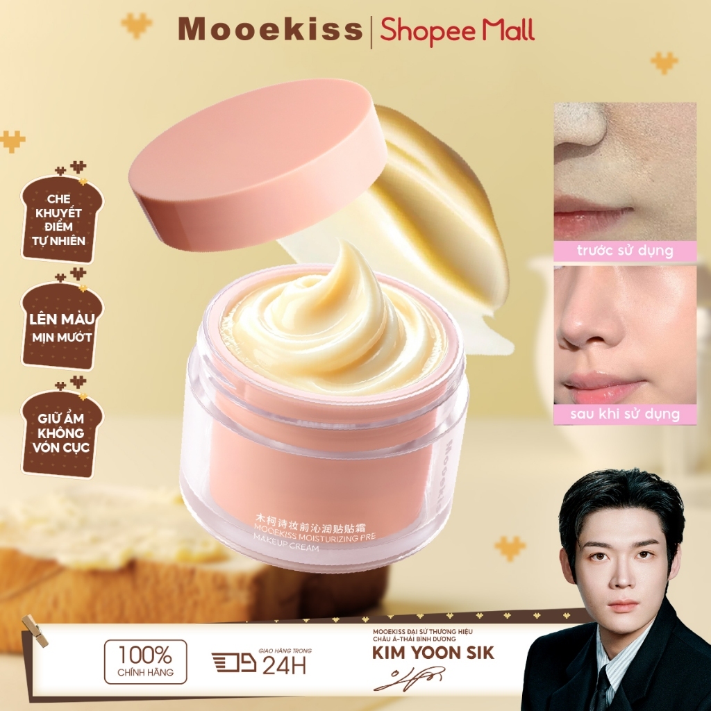 Kem Lót Mooekiss Dưỡng Ẩm, Kiềm Dầu, Làm Mịn Da, Bám Nền Tốt, Không Mốc Không Vón [KIM YOON SIK]