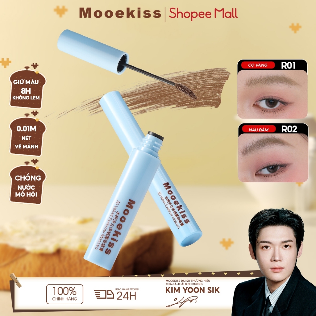 Gel Chân Mày Mooekiss, Định Hình Sợi Mày, Chống Nước Mồ Hôi, Lâu Trôi, Tự Nhiên, Chống Nước, Chống Mồ Hôi, Không Lem, Tự Nhiên, Siêu Mảnh, Tạo Sợi