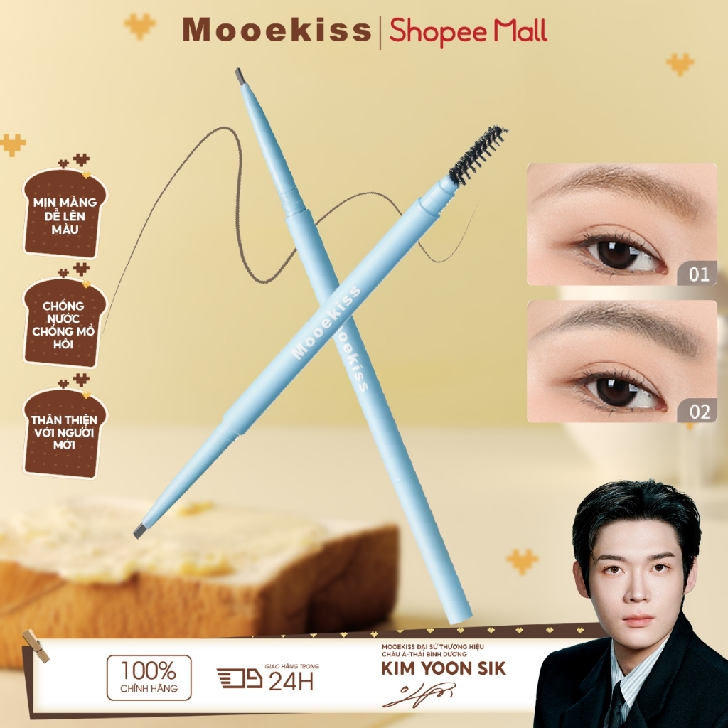 Chì Kẻ Mày Mooekiss 0.1g, Chống Nước Mồ Hôi, Không Lem, Lên Màu Tự Nhiên, Dễ Dùng, Chống Nước, Chống Mồ Hôi, Không Lem, Tự Nhiên, Siêu Mảnh, Tạo Sợi