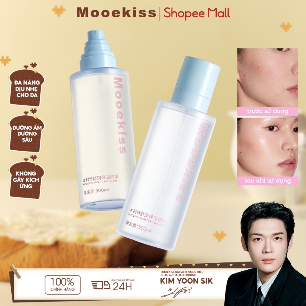 Xịt Dưỡng Ẩm Mooekiss Fix Makeup, Làm Dịu Da, Giữ Nền Lâu Trôi, Không Mốc