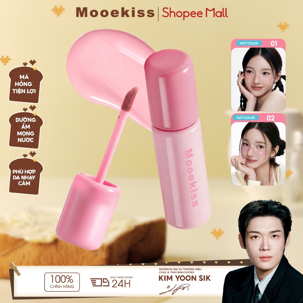Má Hồng Kem MOOEKISS Watery Soft Fog Lên Màu Chuẩn Mịn Màng Rạng Rỡ Tự Nhiên Không Gây Bết Dính 5g