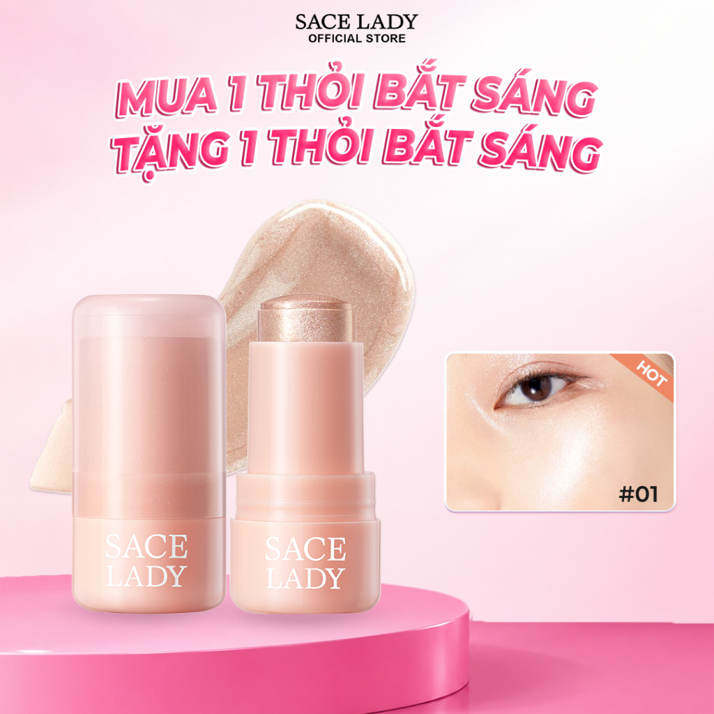 Phấn Bắt Sáng Highlight SACE LADY Dạng Thỏi  Nước Rạng Rỡ Lâu Trôi Phát Sáng Kết Cấu Thạch độc đáo