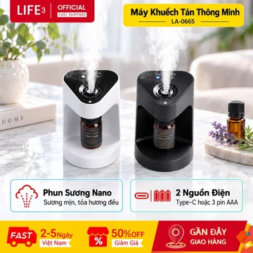 3Life Máy Xông Tinh Dầu LA-0665 Tuần Hoàn Thông Minh 24 Giờ Hẹn Giờ 3 Cấp Phun Sương Nano Aroma Diffuser Máy Khuếch Tán Tinh Dầu Máy Phun Tinh Dầu Thơm Phòng