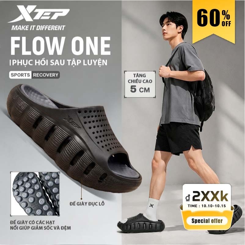 【xtep】Flow 1.0 | dép massage chân , Xăng Đan/Dép, Giày Clog Nam