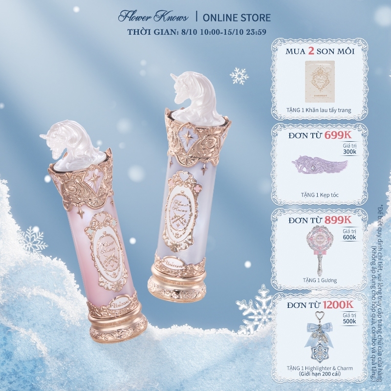 Bộ sưu tập Flower Knows Knight Unicorn Son môi tráng men