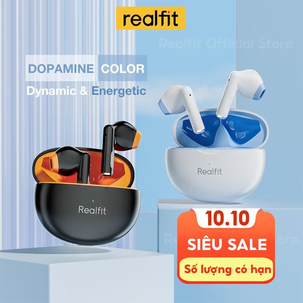 Tai Nghe Bluetooth Realfit F2 Có Micro Âm Trầm Tuyệt Vời Chất Lượng Âm Thanh Tốt Siêu cute