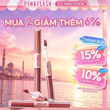 Son kem tint lì hai đầu PINKFLASH sắc tố cao lâu trôi 2 trong 1 30g