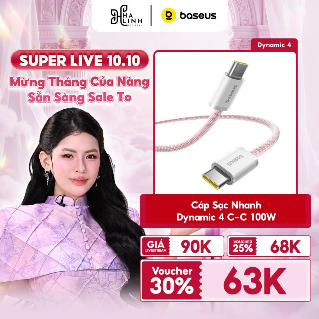[VHL x Baseus] Cáp Sạc Nhanh Dynamic 4 C-C 100W
