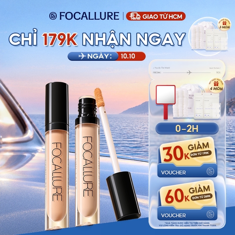 Kem che khuyết điểm FOCALLURE 10g trang điểm chuyên dụng 7 màu tùy chọn