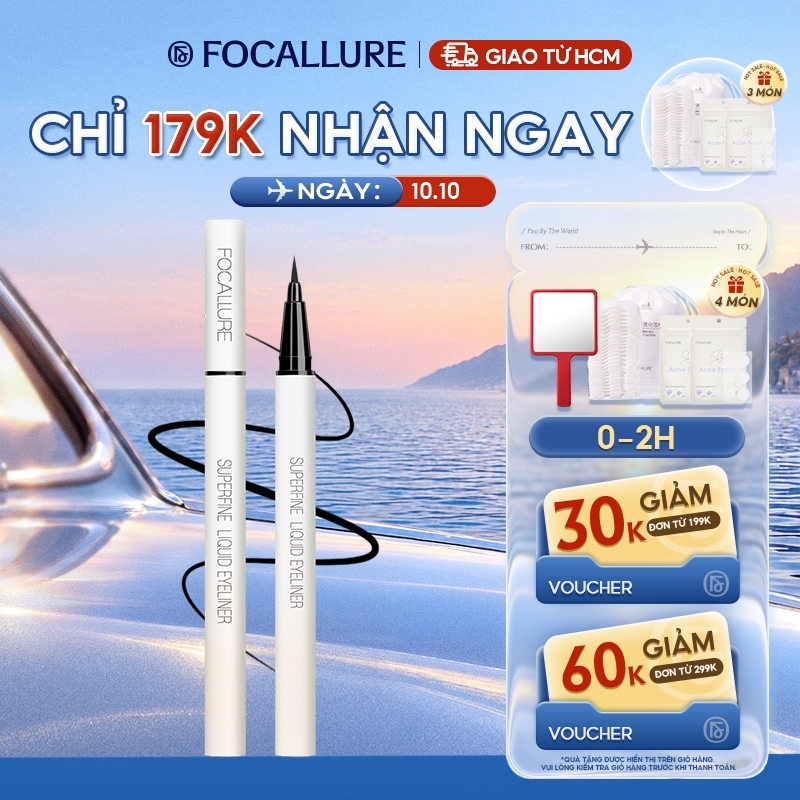 Bút kẻ mắt FOCALLURE dạng lỏng chống thấm nước nhanh khô 0.6g