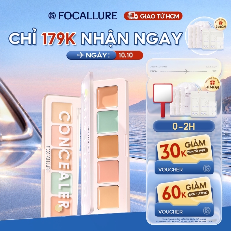 Kem che khuyết điểm Focallure độ che phủ cao chống thấm nước giữ màu lâu trôi 4.3g