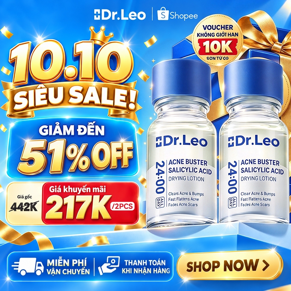 Serum giảm mụn Dr.Leo 10ml – hỗ trợ loại bỏ mụn viêm và mụn đầu đen