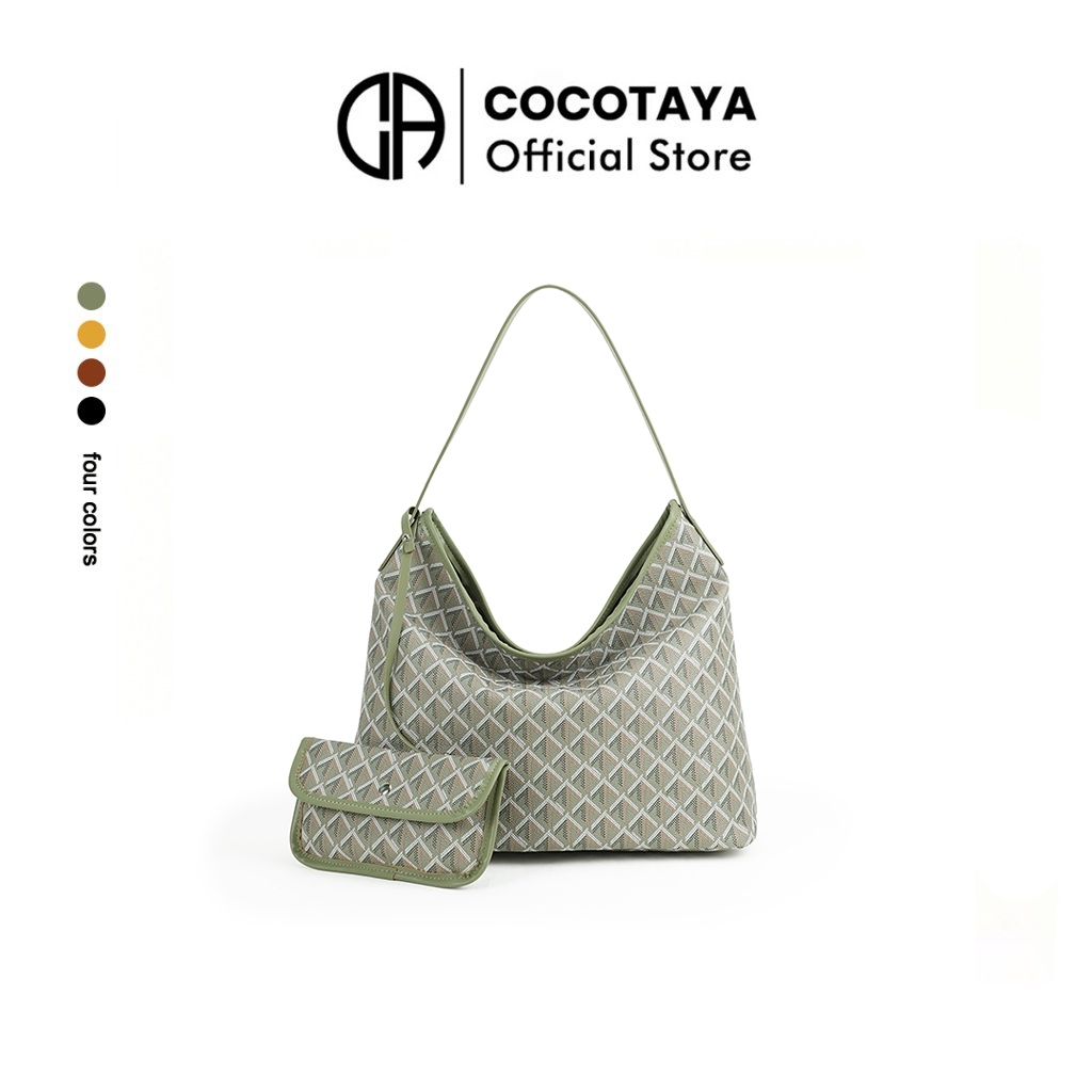 (COCOTAYA) Túi Tote hobo Retro Phong Cách Mới Nữ Trẻ Em-Áo Hai Mảnh Bộ Túi Nách Vai Đi Lại Dung Tích Lớn