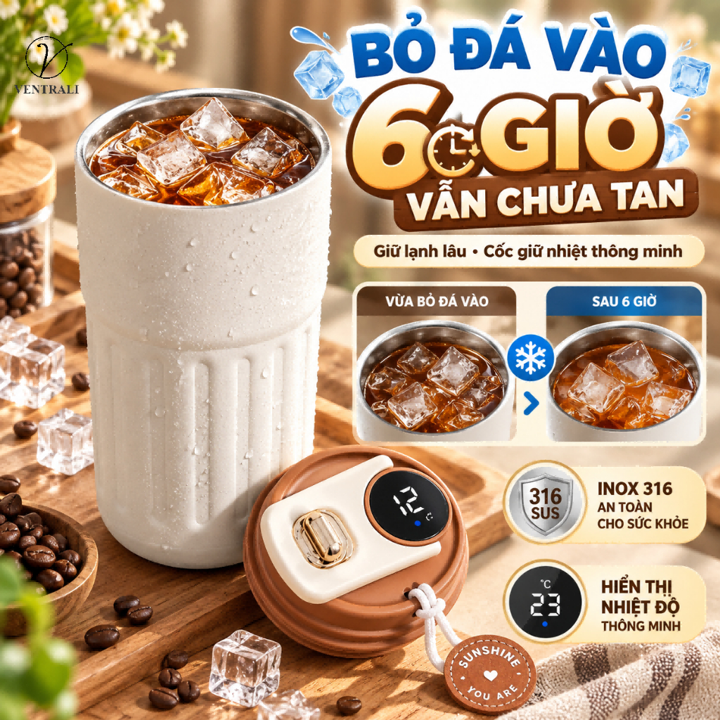 Bình Giữ Nhiệt Inox 316 Mới Cốc Di Động 2 Lớp bình nước giữ nhiệt | BigBuy360 - bigbuy360.vn