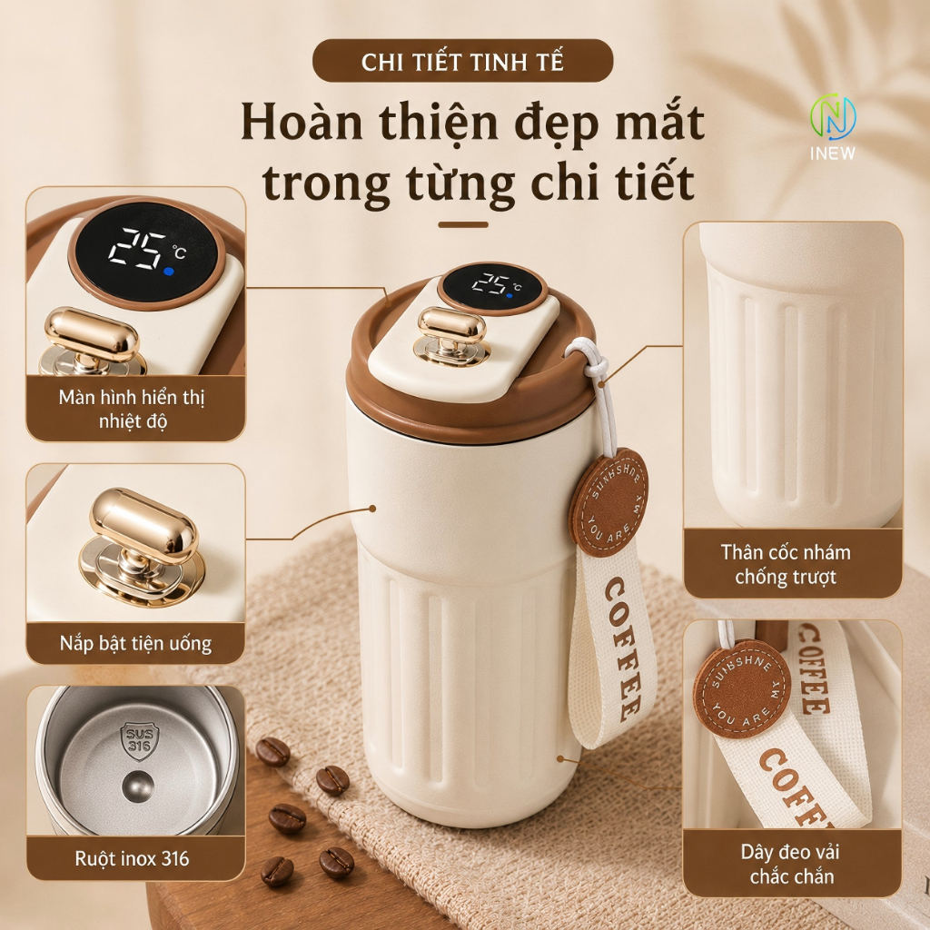 Bình Giữ Nhiệt Inox 316 Mới Cốc Di Động 2 Lớp bình nước giữ nhiệt | BigBuy360 - bigbuy360.vn