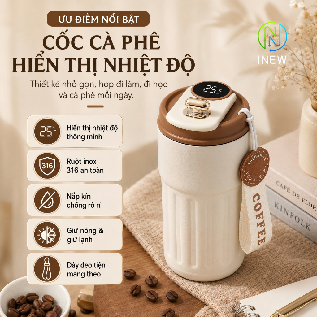 Bình Giữ Nhiệt Inox 316 Mới Cốc Di Động 2 Lớp bình nước giữ nhiệt | BigBuy360 - bigbuy360.vn