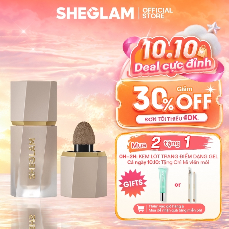 Kem Tạo Khối Dạng Lỏng SHEGLAM Hiệu Ứng Lì, Lên Màu Chuẩn, Tự Nhiên, Lâu Trôi, Trang Điểm Mặt