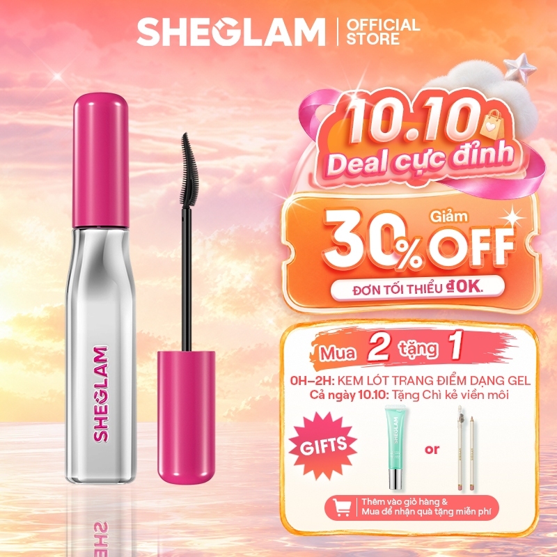 Mascara SHEGLAM Dài Mi Chống Nước Lâu Trôi Không Vón