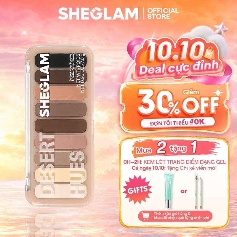 Bảng Phấn Mắt SHEGLAM Desert Hues Tone Màu Ấm Mỹ Phẩm Trang Điểm