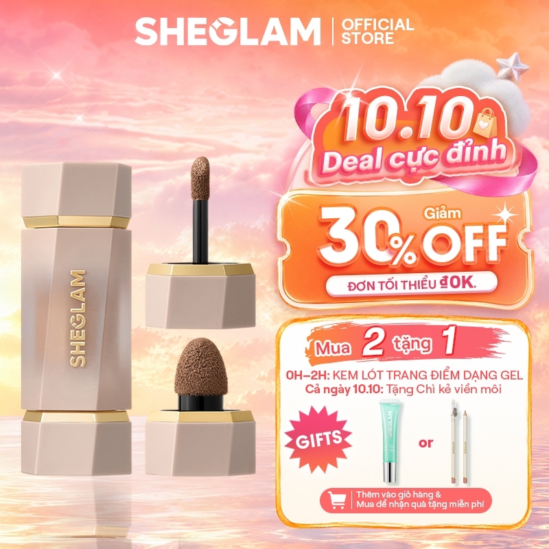 Bút Tạo Khối Dạng Lỏng 2 Đầu SHEGLAM Dual-Ended, High Pigment, Lên Màu Chuẩn, Nhẹ Mặt, Lâu Trôi, Tạo Đường Nét Khuôn Mặt Tự Nhiên Chuẩn Makeup Chuyên Nghiệp