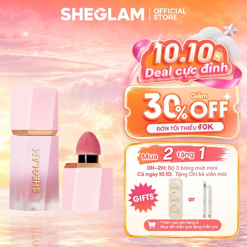 SHEGLAM Color Bloom Liquid Blush Matte Finish-Love Cake Gel Cream Blush Lâu trôi không phai màu Sắc tố cao Nhẹ Mặc lâu trôi Phấn má hồng mịn