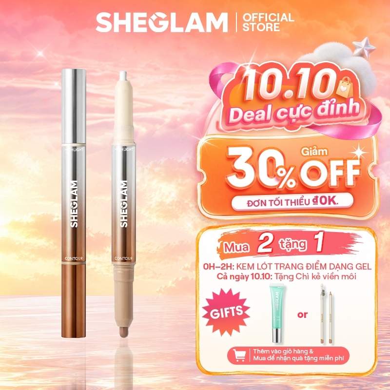 Bút Tạo Khối Mũi 2in1 SHEGLAM Contour & Highlight Tự Nhiên