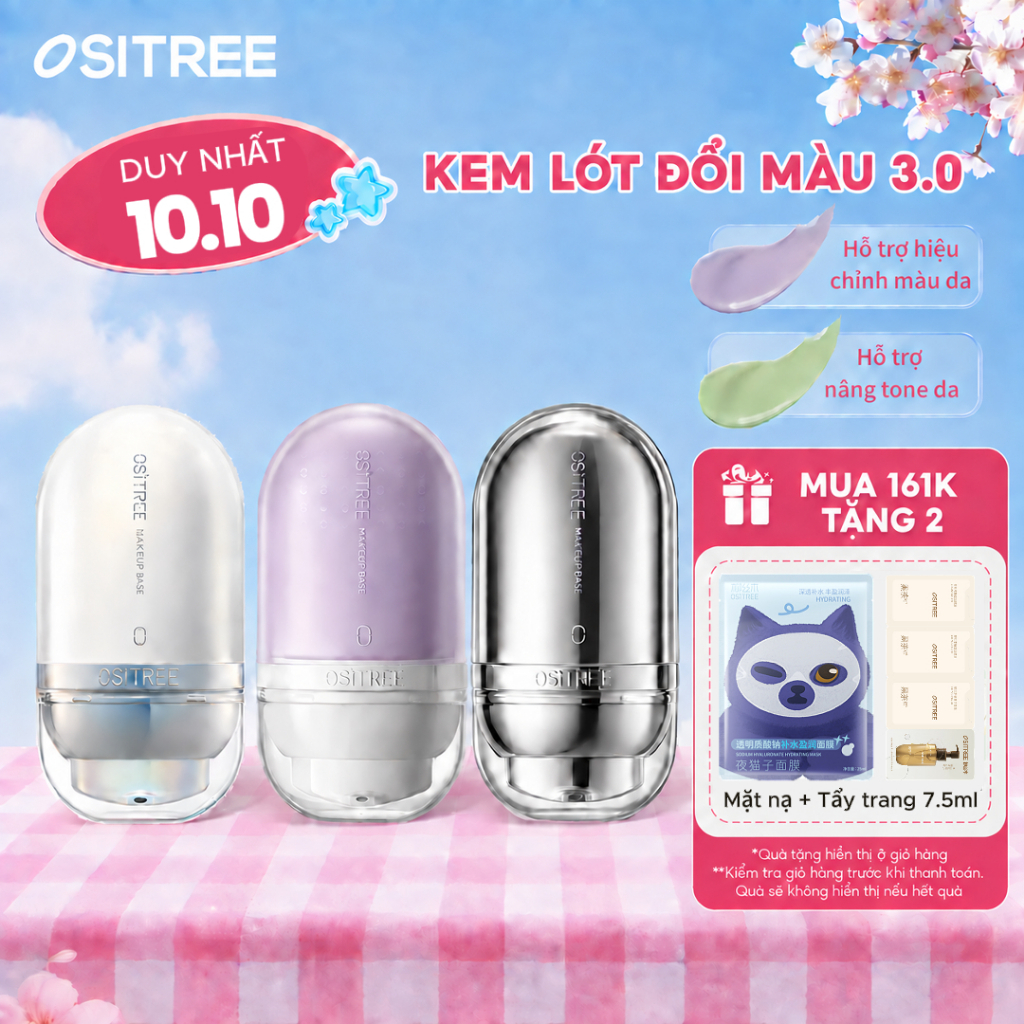OSITREE Face Primer Trang điểm BasePrier lsolation Kem dưỡng ẩmHydrating Bright Kem che khuyết điểm Toneup25g