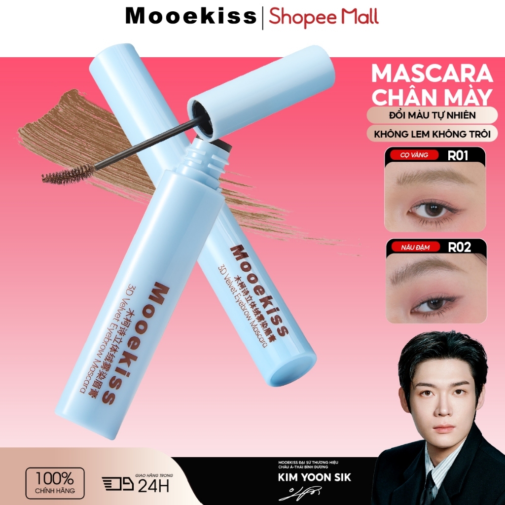 Mascara Chân Mày Mooekiss 3g, Định Hình Sợi Mày, Chống Nước Mồ Hôi, Lâu Trôi, Không LemChống NướcTự NhiênTạo SợiChống Mồ HôiNgười Mới Bắt Đầu