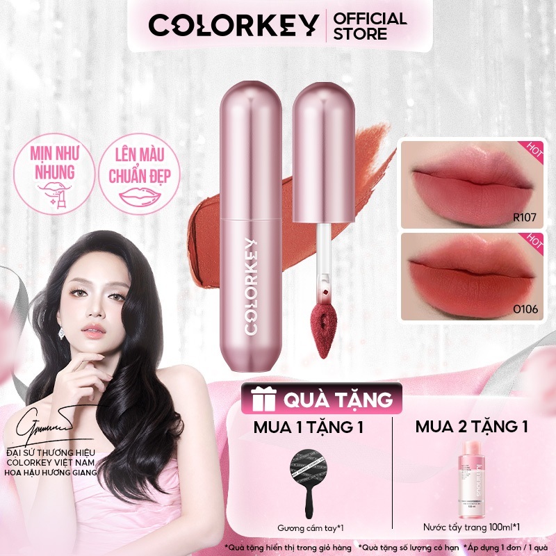 Son Bùn Lì Mịn Dễ Tán COLORKEY, Không Khô Môi, Che Phũ Rảnh Môi 2g