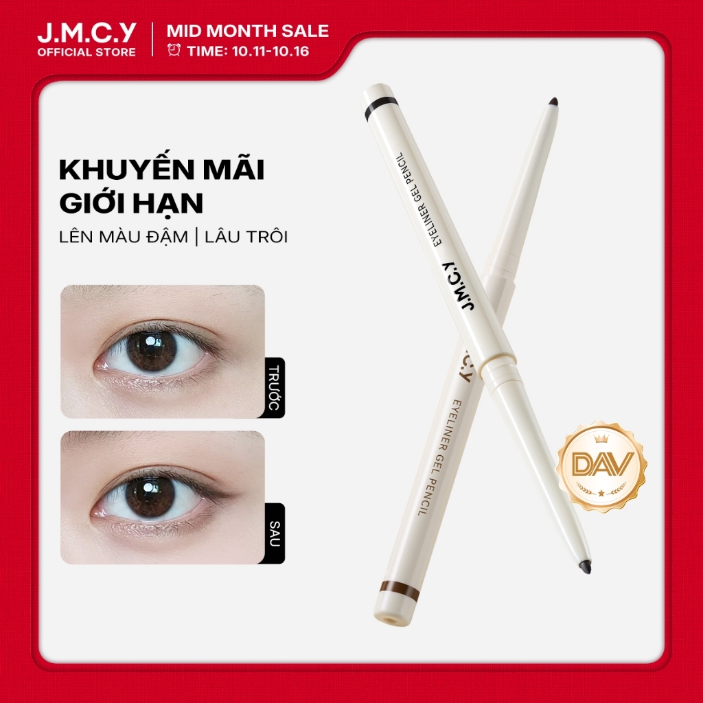【Khuyến Mãi Giới Hạn】 J.M.C.Y Bút Kẻ Mắt Gel Chính Hãng Chống Nước Chống Dầu Không Lem Lâu Trôi 12h Lướt Mịn Ngòi 2mm