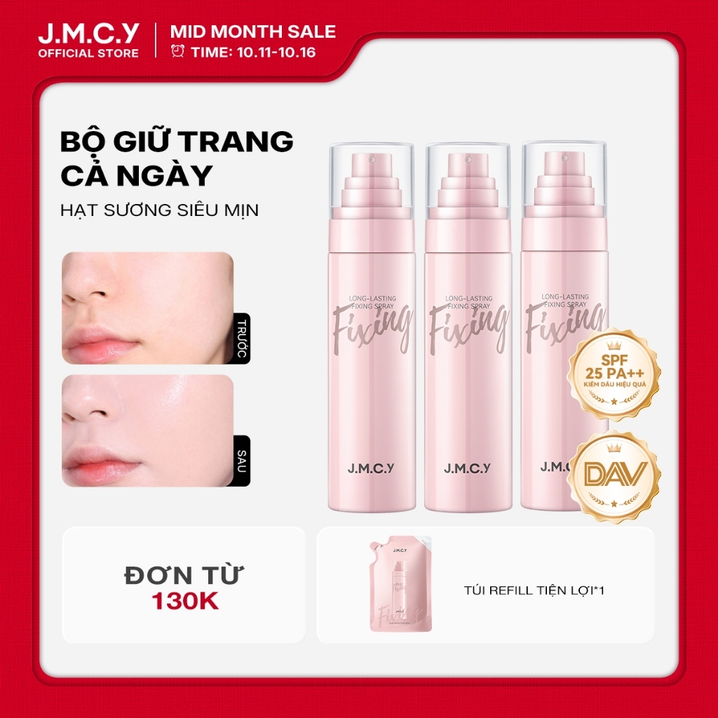 【COD】JMCY Setting Spray 100ML Kiểm soát dầu và lâu trôi để trang điểm không tì vết Một bình xịt cài đặt đẹp khô ngay lập tức trong 3 giây. Trang điểm kéo dài đến 24 giờ