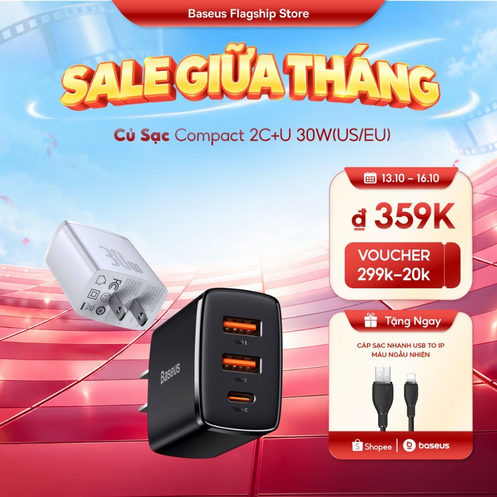 Baseus Bộ Sạc Nhanh 30w pd Cổng usb type c