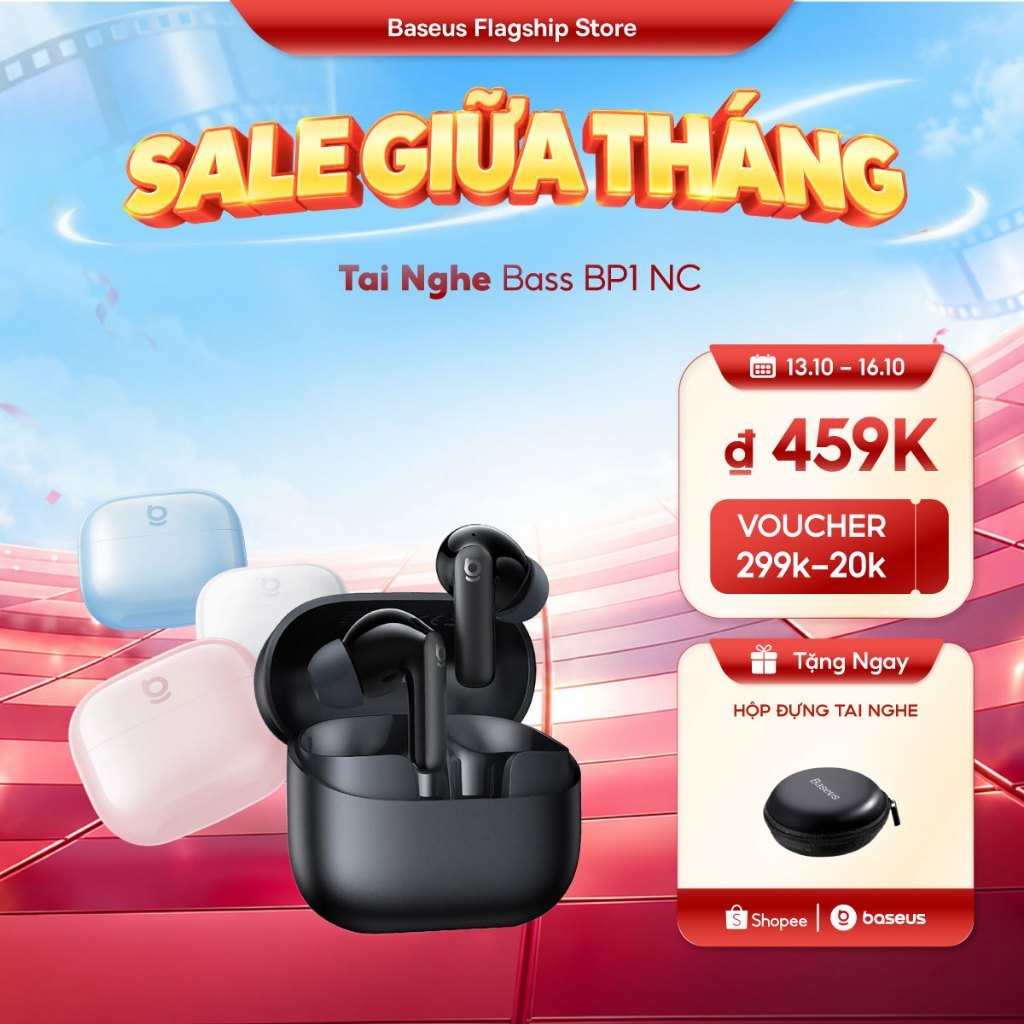 [Hàng mới về] Tai nghe chống ồn Baseus Bass BP1 NC Super Bass Bluetooth 6.0 41H Tuổi thọ pin dài