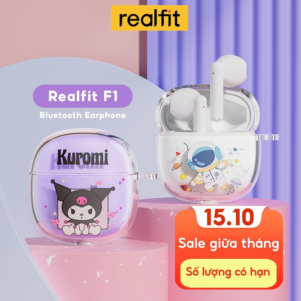 【Livestream】Tai nghe Bluetooth Realfit F1 có Mic Chất lượng âm thanh tuyệt vời Phát lại 5 giờ