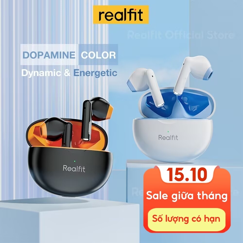 Tai Nghe Bluetooth Realfit F2 Có Micro Âm Trầm Tuyệt Vời Chất Lượng Âm Thanh Tốt Siêu cute