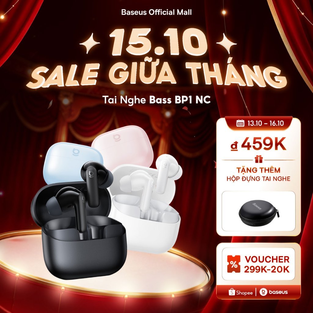 [Hàng mới về] Tai nghe chống ồn Baseus Bass BP1 NC Super Bass Bluetooth 6.0 41H Tuổi thọ pin dài